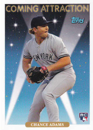 2019 TOPPS NOW THROW BACK THURSDAY TBT #84 CHANCE ADAMS- NEW YORK YANKEES