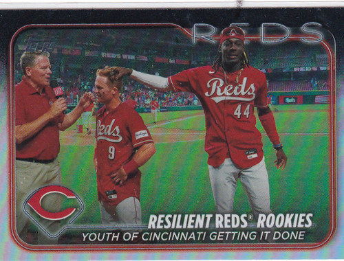 2024 TOPPS #133 RESILIENT REDS ROOKIES REFRACTOR- CINCINNATI REDS