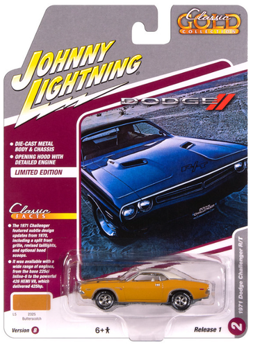 Johnny Lightning JLCG033 Classic Gold VER B 1971 Dodge Challenger R/T