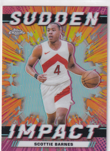 2024 TOPPS CHROME #SI-21 SCOTTIE BARNES SUDDEN IMPACT REFRACTOR- TORONTO RAPTORS