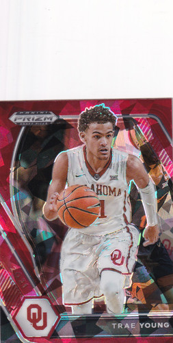 2021 PRIZM DRAFT PICK #78 TRAE YOUNG RED CRACKED ICE- ATLANTA HAWKS