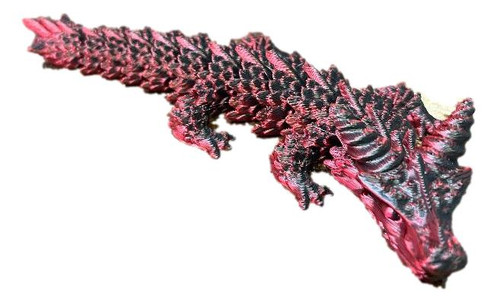 3D Printed Emberling Mini Dragon Articulated Dragon Figurine Red/Black