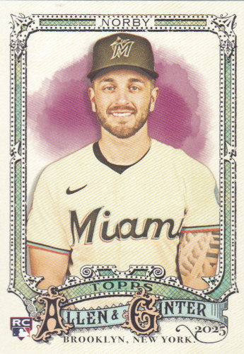 2025 Topps Allen & Ginter #98 Connor Norby RC Miami Marlins