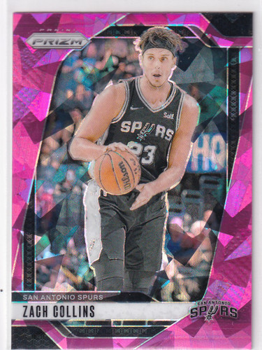 2024-25 PRIZM #197 ZACH COLLINS PINK CRACKED ICE- SAN ANTONIO SPURS