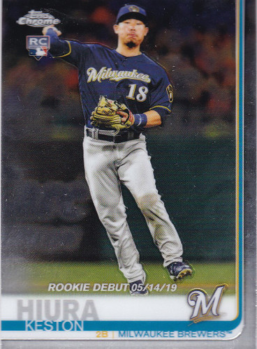 2019 Topps Chrome #62 Keston Hiura RC Rookie -- Milwaukee Brewers
