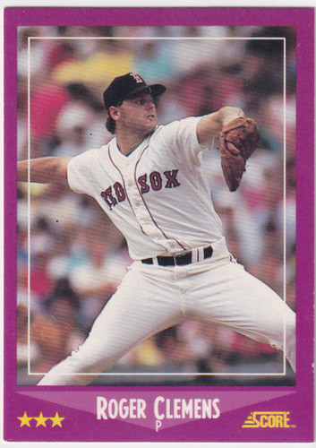 1988 SCORE #110 ROGER CLEMENS PURPLE- BOSTON RED SOX