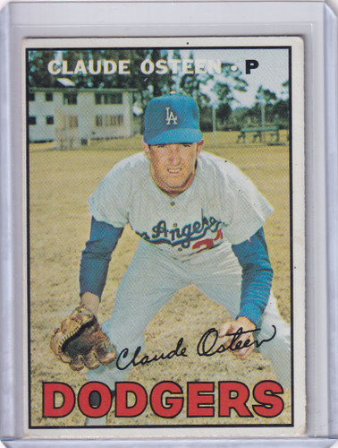 1967 Topps Baseball #330 Claude Osteen - Los Angeles Dodgers