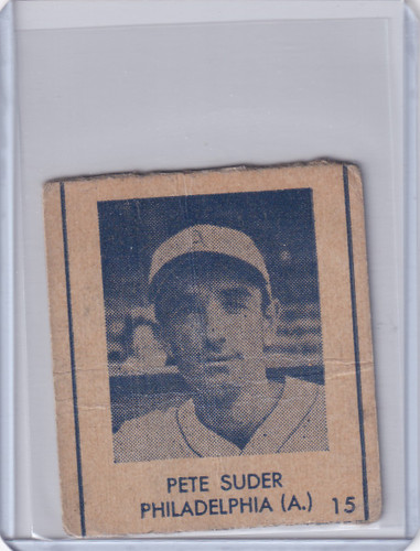 1948 R346 Blue Tint #15 Pete Suder - Philadelphia Athletics