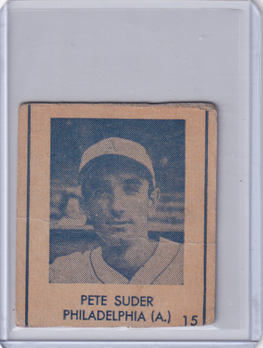 1948 R346 Blue Tint #15 Pete Suder - Philadelphia Athletics