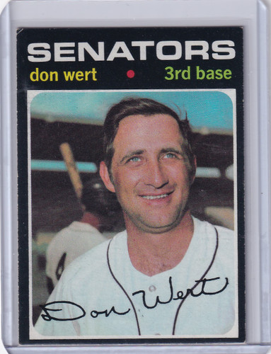 1971 Topps Baseball #307 Don Wert - Washington Senators