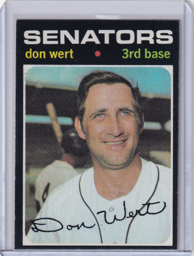 1971 Topps Baseball #307 Don Wert - Washington Senators