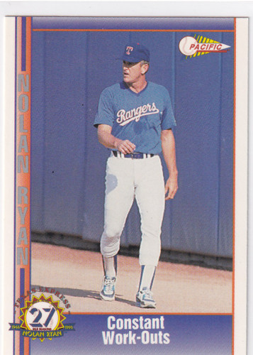 1993 PACIFIC #195 NOLAN RYAN WORK OUTS- TEXAS RANGERS