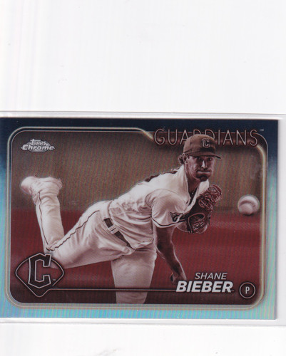 2024 TOPPS CHROME #149 SHANE BIEBER SEPIA- CLEVELAND GUARDIANS