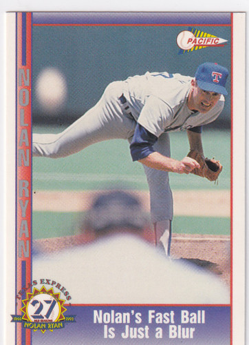 1993 PACIFIC #210 NOLAN RYAN FAST BALL IS A BLUR- TEXAS RANGERS