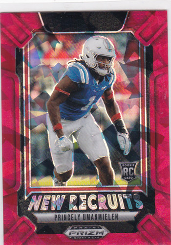 2025 Panini Prizm Draft Picks #14 Princely Umanmielen New Recruits Red Ice