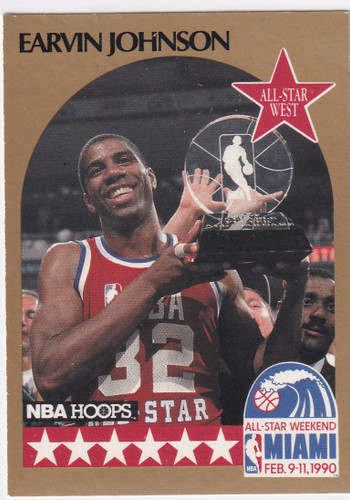 1990 HOOPS #18 MAGIC JOHNSON ALL STAR- LOS ANGELES LAKERS