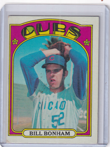 1972 Topps Baseball #29b Bill Bonham RC, VAR (Green) - Chicago Cubs