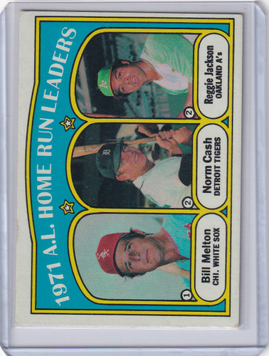 1972 Topps Baseball #90 1971 A.L. Home Run Leaders Melton / Cash / Jackson