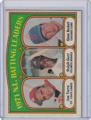 1972 Topps Baseball #85 1971 N.L. Batting Leaders Torre / Garr / Beckert