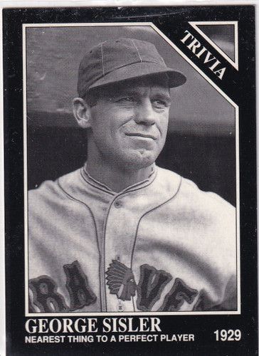 1992 SPORTING NEWS #595 GEORGE SISLER TRIVIA- ATLANTA BRAVES