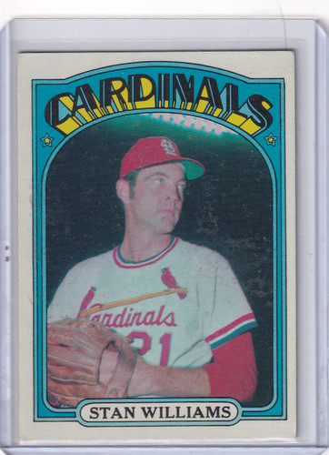 1972 Topps Baseball #9 Stan Williams - St. Louis Cardinals