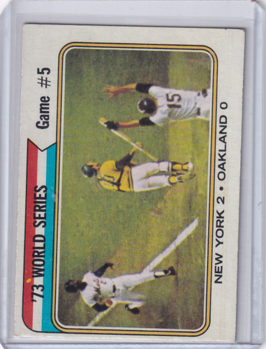 1974 Topps Baseball #476 1973 World Series Game #5