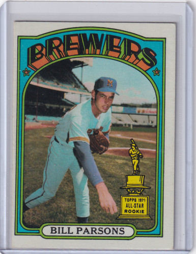 1972 Topps Baseball #281 Bill Parsons ASR, RC - Milwaukee Brewers