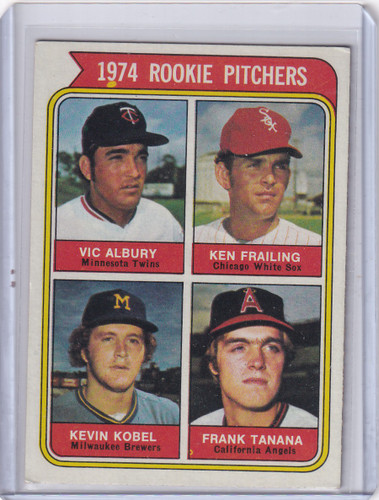 1974 Topps Baseball #605 1974 Rookie Pitchers Albury / Frailing / Kobel / Tanana