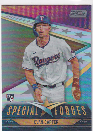 2024 TOPPS STADIUM #SF-23 EVAN CARTER SPECIAL FORCES- TEXAS RANGERS