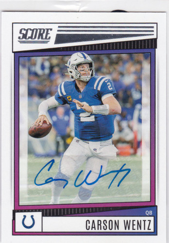 2022 Panini Score #11 Carson Wentz AUTO  Indianapolis Colts