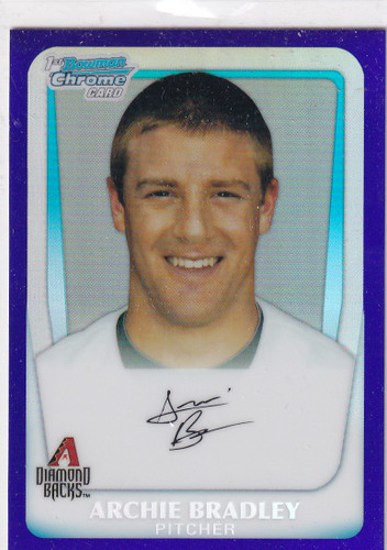 2011 BOWMAN CHROME #BDPP14 ARCHIE BRADLEY AUTO REFRACTOR- ARIZONA DIAMONDBACKS