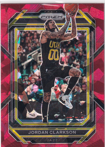 2022-23 PRIZM #54 JORDAN CLARKSON RED CRACKED ICE- UTAH JAZZ