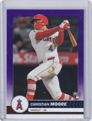 2026 Topps Flagship Purple Border 54/75 #38 Christian Moore - Angels