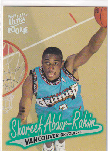 1996 SKYBOX #116 SHAREEF ABDUR RAHIM- MEMPHIS GRIZZLIES