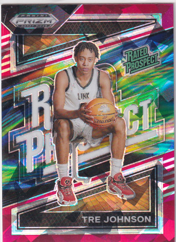 2024 PRIZM DRAFT #15 TRE JOHNSON PROSPECT RED CRACKED ICE- WASHINGTON WIZARDS