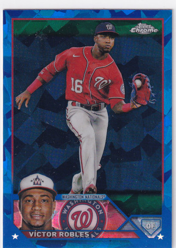 2023 TOPPS CHROME #389 VICTOR ROBLES SAPPHIRE- WASHINGTON NATIONALS