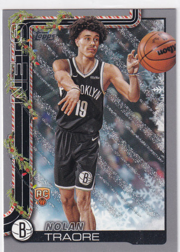 2025 TOPPS HOLIDAY #H179 NOLAN TRAORE GLITTER- BROOKLYN NETS