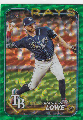 2024 TOPPS SERIES TWO #430 BRANDON LOWE GREEN CRACKLE BOARD /499- TAMPA BAY RAY