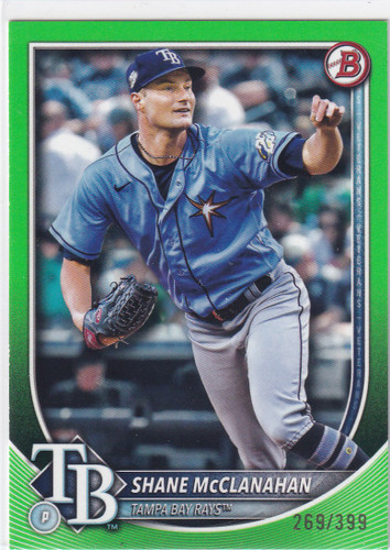2025 BOWMAN #48 SHANE MCCLANAHAN GREEN /399- TAMPA BAY RAYS