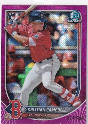 2025 BOWMAN CHROME #58 KRISTIAN CAMPBELL PURPLE WAVE /299- BOSTON RED SOX