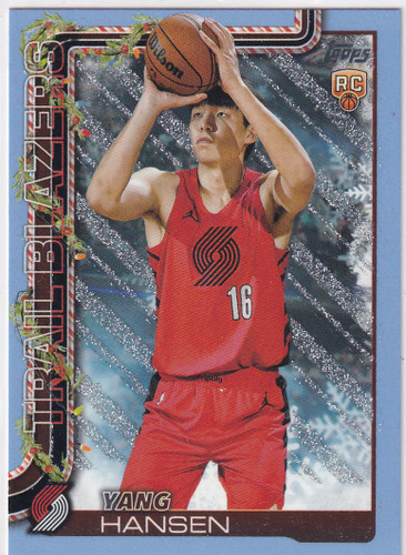 2025 TOPPS HOLIDAY #H176 YANG HANSEN GLITTER- PORTLAND TRAIL BLAZZERS