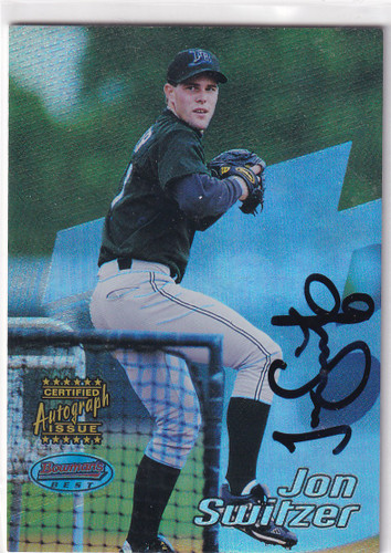 2002 BOWMAN BEST #178 JON SWITZER AUTO- TAMPA BAY RAYS