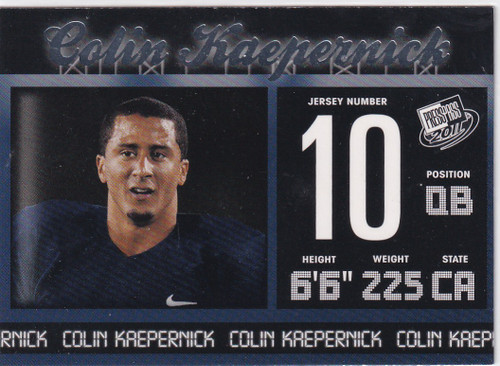 2011 PRESS PASS #24 COLIN KAEPERNICK- SAN FRANCISCO 49ERS