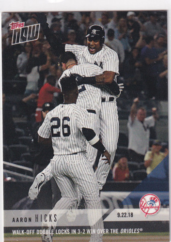 2018 TOPPS NOW #768 AARON HICKS- NEW YORK YANKEES