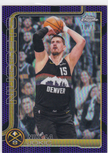 2025-26 Topps Chrome #12 Nikola Jokic Purple #'d 10/75 Denver Nuggets