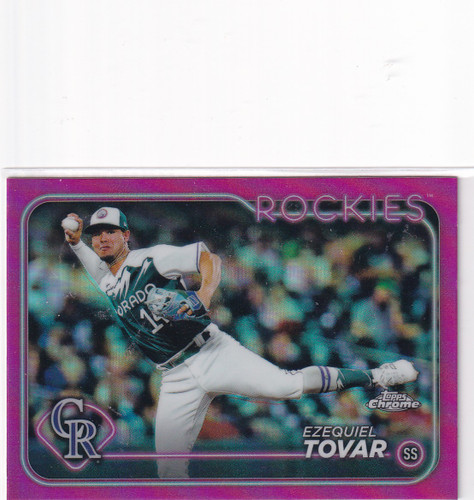 2024 TOPPS CHROME #105 EZEQUIEL TOVAR PINK REFRACTOR- COLORADO ROCKIES