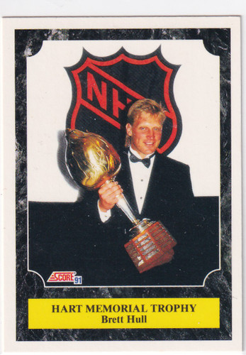 1991 SCORE #428 BRETT HULL HART MEMORIAL TROPHY- ST LOUIS CARDINALS