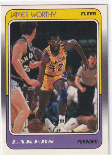 1988 FLEER #70 JAMES WORTHY- LOS ANGELES LAKERS