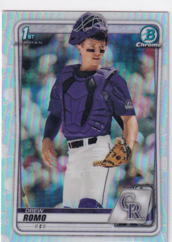 2020 BOWMAN CHROME #BD-106 DREW ROMO LOGO REFRACTOR- COLORADO ROCKIES