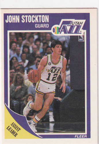1989 FLEER #156 JOHN STOCKTON ASSIST LEADER- UTAH JAZZ